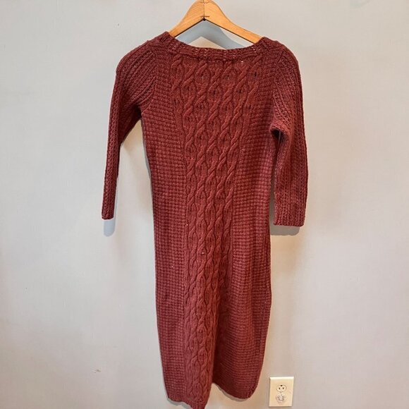 Anthropologie Sparrow Wool Cable Knit Sweater‎ Dress- Size XS - Picture 3 of 5